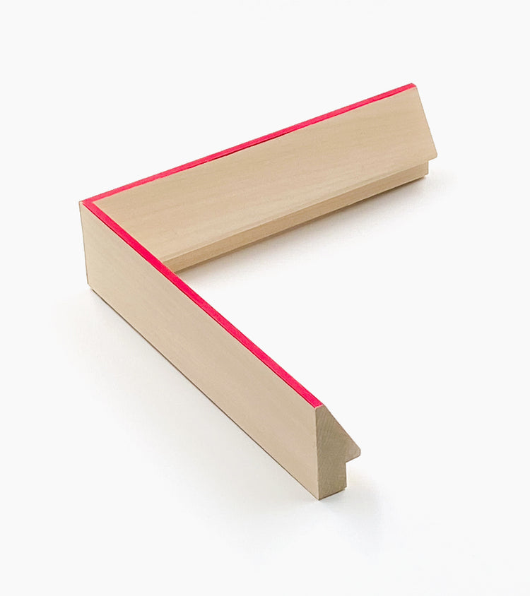 Lime wood picture frame, red detail